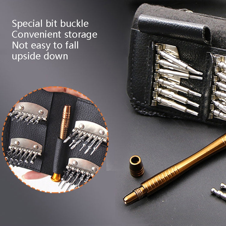25 In 1 Multi-Purpose Leather Case Manual Screwdriver Batch Set Mobile Phone Notebook Repair Tool With Magnetic