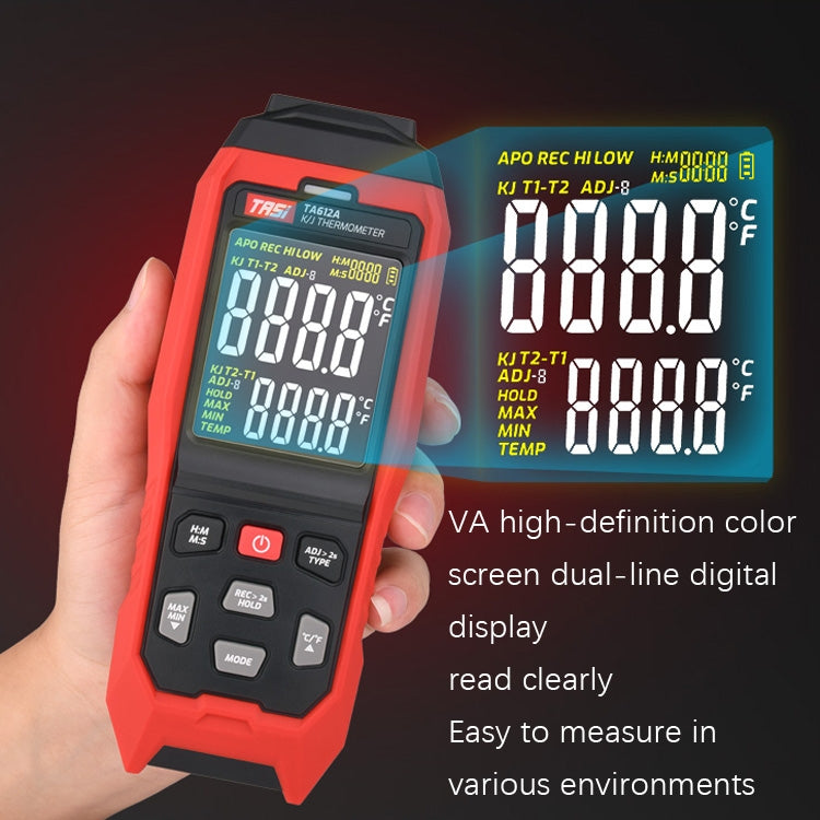 TASI Contact Temperature Meter K-Type Thermocouple Probe Thermometer, Style: TA612C 4 Channels