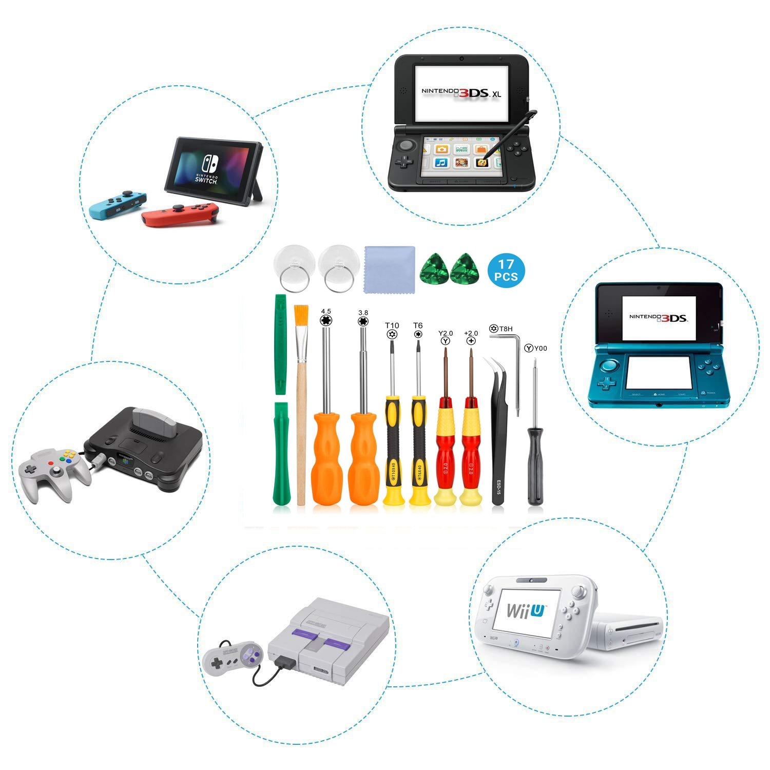 17 In 1 Game Console Repair Screwdriver Tool Set For NS Switch, Series: 17 In 1  1