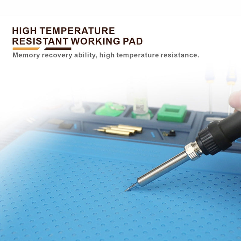 BA-695  2 in 1 TPR+Silicone Computer Phone Repair Desk Mat Heat Resistant Insulation Mat