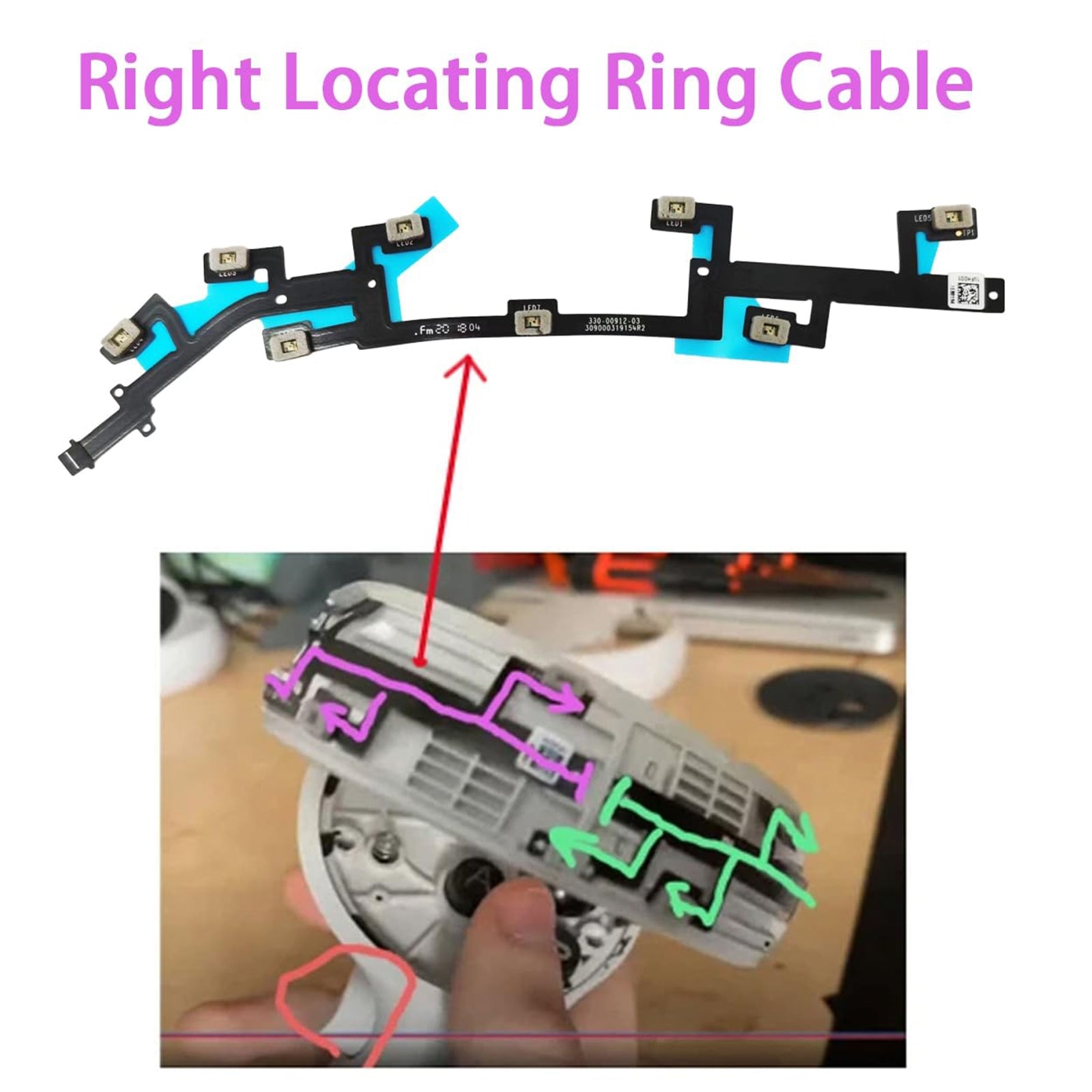 For Meta Quest 2 Locating Ring Flex Cable Left With Light