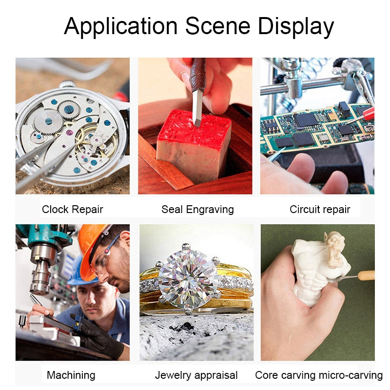 16129-C 2.5X/7.5X/10X LED Lighting Auxiliary Bracket Maintenance Magnifier US Plug