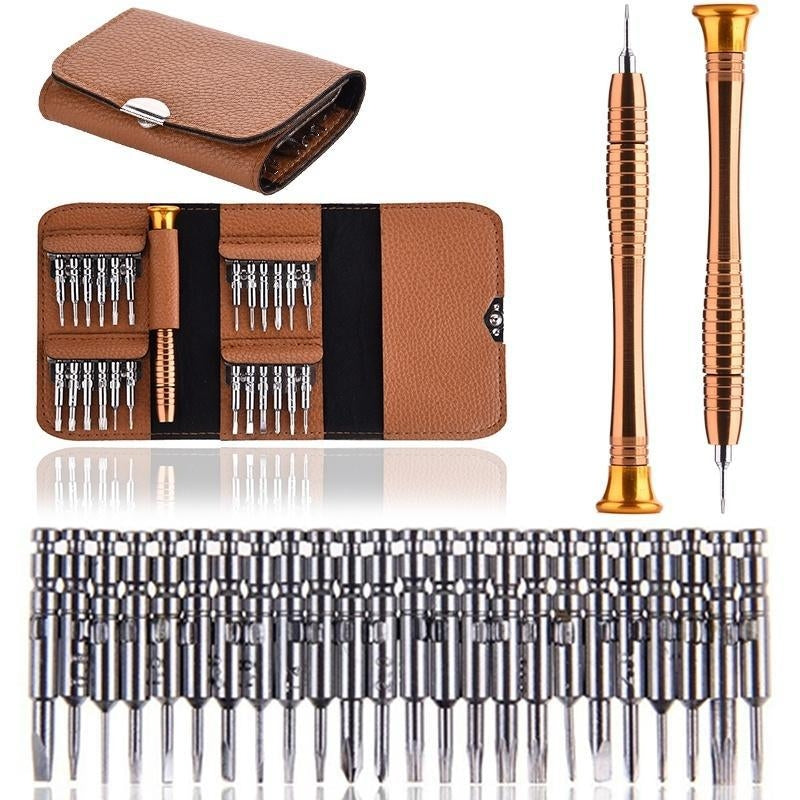 25 In 1 Screwdriver Batch Set Mobile Phone Notebook Repair Tool Brown