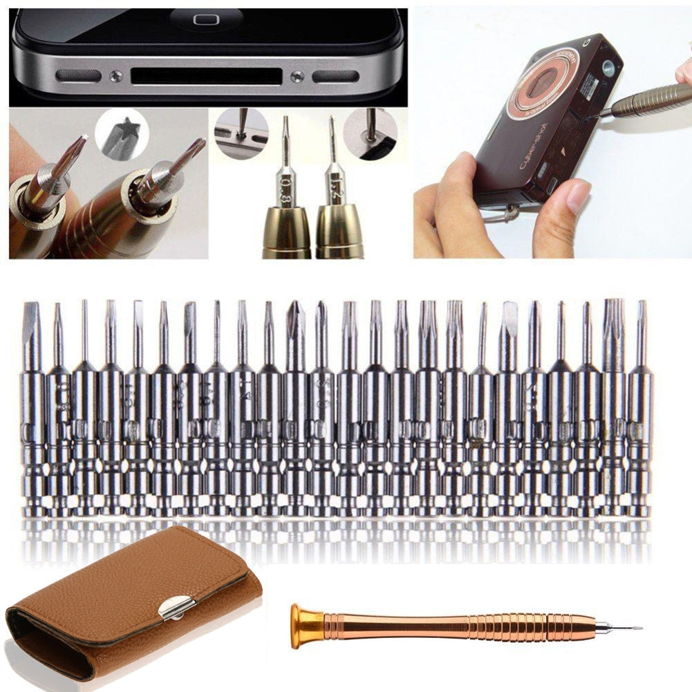 25 In 1 Screwdriver Batch Set Mobile Phone Notebook Repair Tool Brown