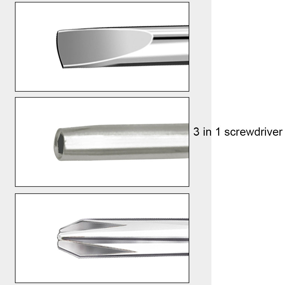 3 In 1 Watch Repair Mini Screwdriver Multifunctional Eyeglass Repair Screwdriver Plastic Handle