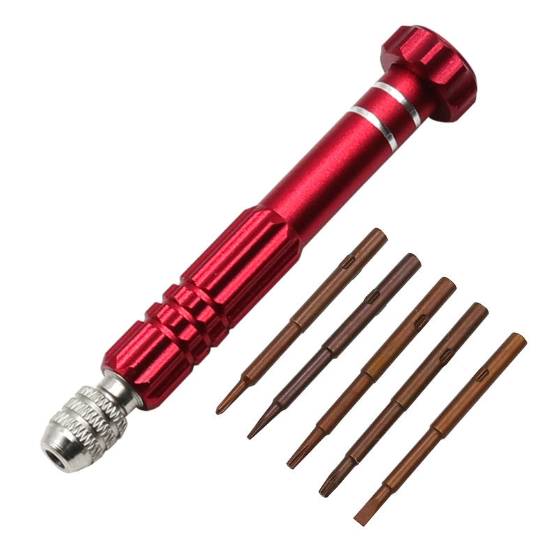 5 In 1 Aluminum Alloy Screwdriver Cell Phone Disassembly And Repair Tools Red