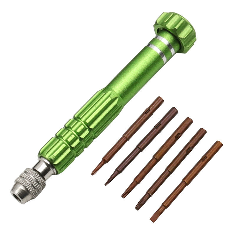 5 In 1 Aluminum Alloy Screwdriver Cell Phone Disassembly And Repair Tools Green