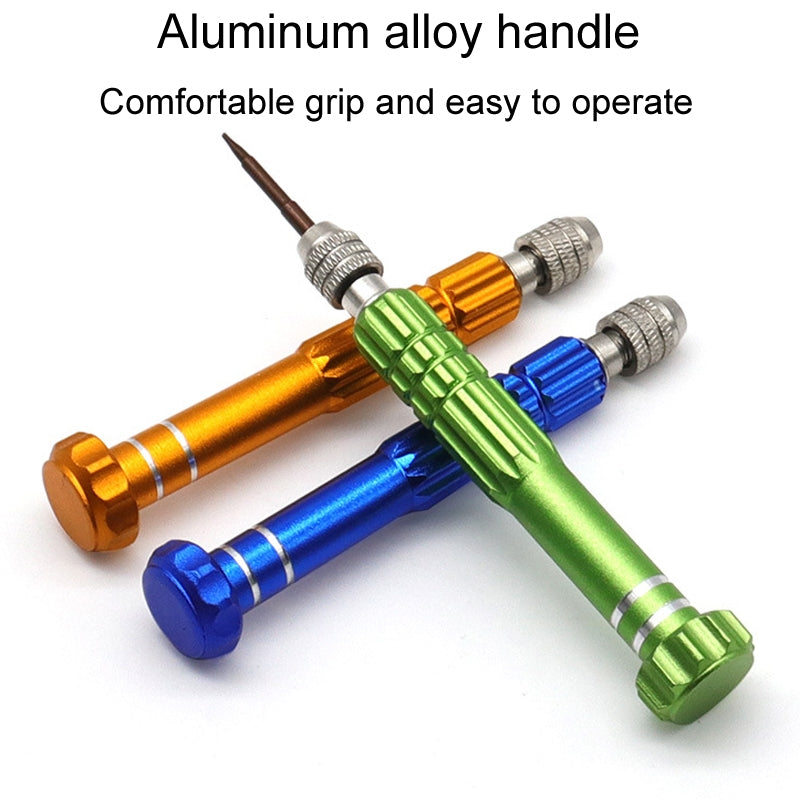 5 In 1 Aluminum Alloy Screwdriver Cell Phone Disassembly And Repair Tools Green