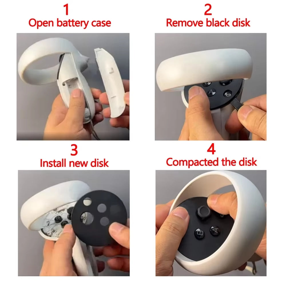 For Meta Quest 2 Repair Parts Controller  Black Disk Cove Right & Left