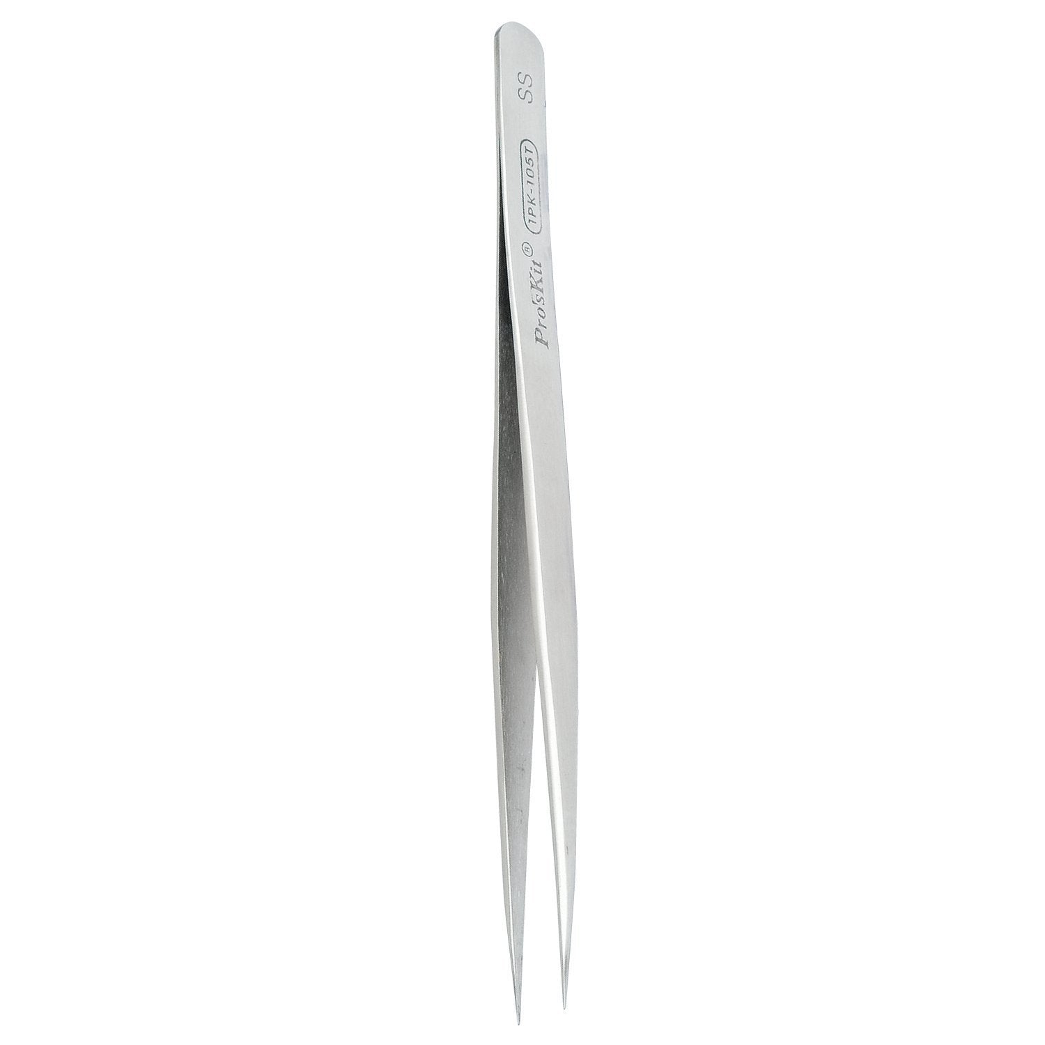 1PK-105T Stainless Steel Anti-magnetic Tweezer Precision Straight Pointed Pincette 140mm
