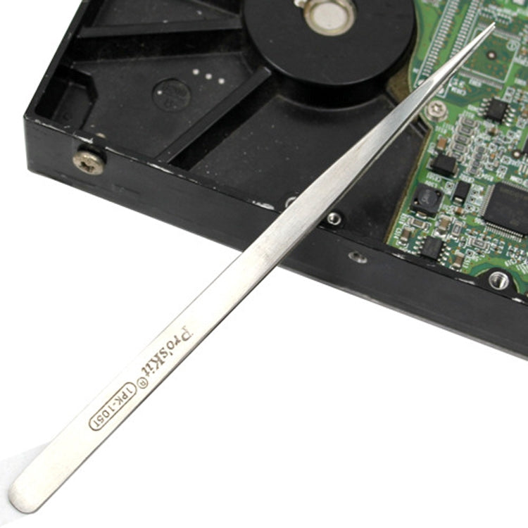 1PK-105T Stainless Steel Anti-magnetic Tweezer Precision Straight Pointed Pincette 140mm