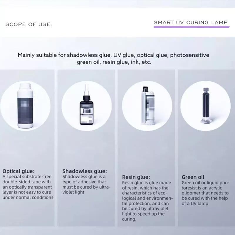 Cell Phone Repair UV Glue Curing Lamp LED UV Green Oil Curing Shadowless Glue Purple Light