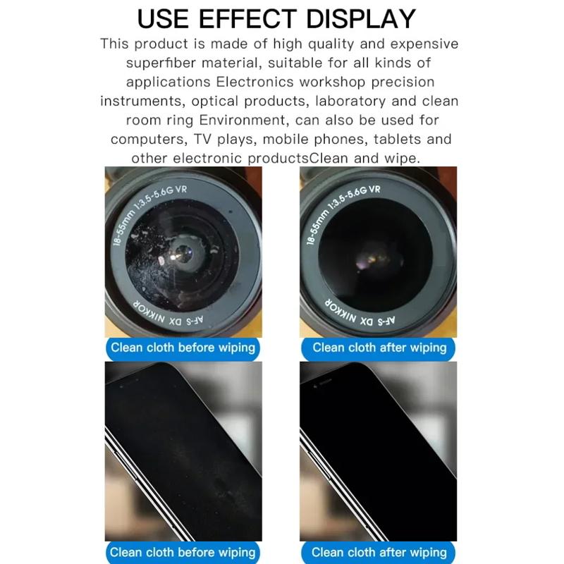 50pcs /Pack Superfine Fiber Dustless Cloth Cell Phone Film Repair Anti-Static Dustless Cloth Industrial Wiping Cloths Lint Free Cleaning Cloths