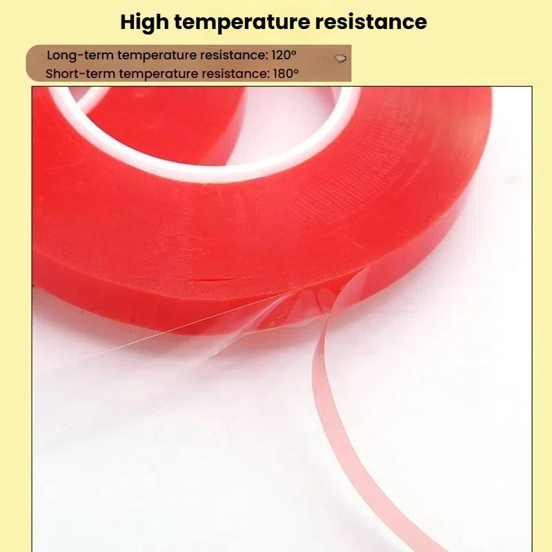 5rolls 0.2mm Thick Acrylic Polyester PET Double Sided Adhesive Tape, 10m/roll, Width: 6mm