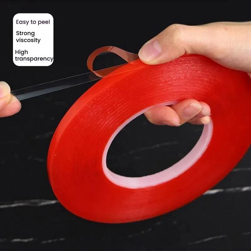 5rolls 0.2mm Thick Acrylic Polyester PET Double Sided Adhesive Tape, 10m/roll, Width: 6mm