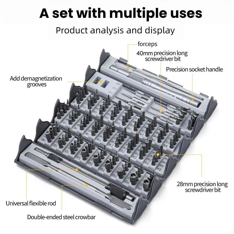 128-In-1 Precision Screwdriver Set With Roll-Up Case Magnetic Repair Tool Kit