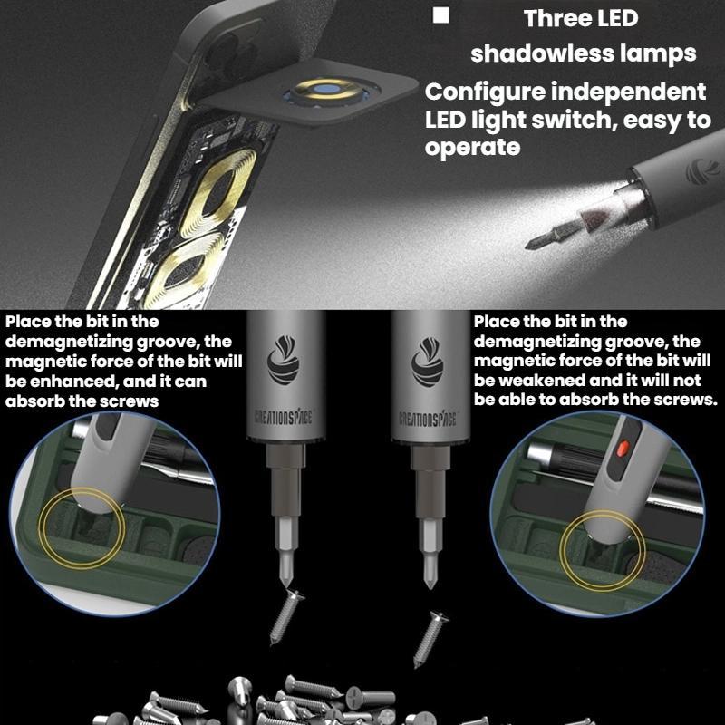 CS0802A 42pcs Mini Electric Rechargeable Screwdriver Set