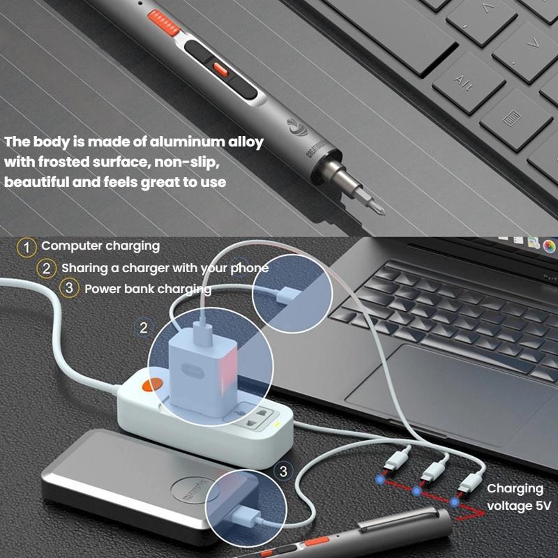 CS0802A 42pcs Mini Electric Rechargeable Screwdriver Set