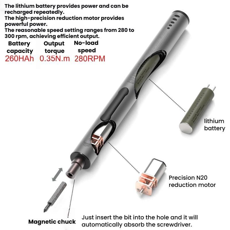 CS0200A 2pcs Pen-Shaped Electric Screwdriver Precision Screwdriver Set