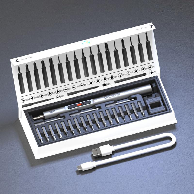 CS0312A 23pcs Precision Electric Screwdriver Set Eyeglass Screw Installation Removal Set