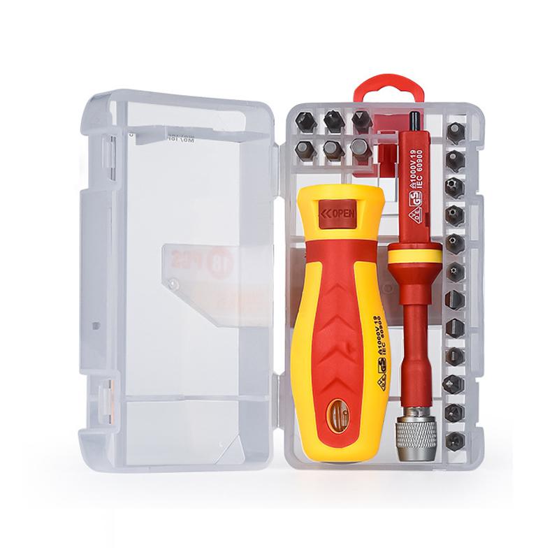 18pcs /Set Multi-Purpose Telescopic Screwdriver Tester Bit Combination M18