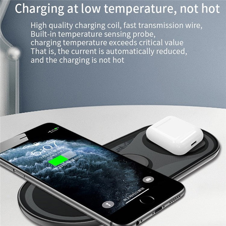 X399 15W Fast Charging 3-in-1 Wireless Charger Mobile Phone Watch BT Earphone Charging Stand