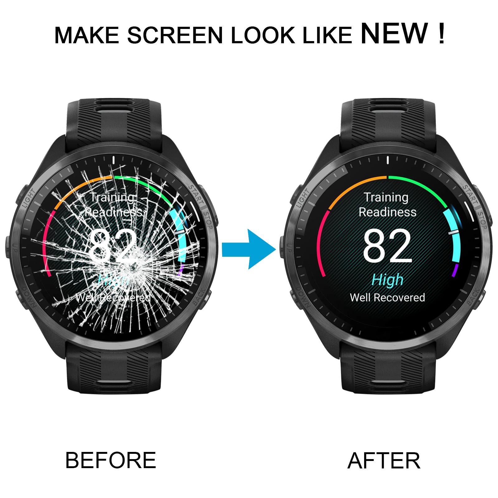 For Garmin Forerunner 965 LCD Screen with Digitizer Full Assembly White