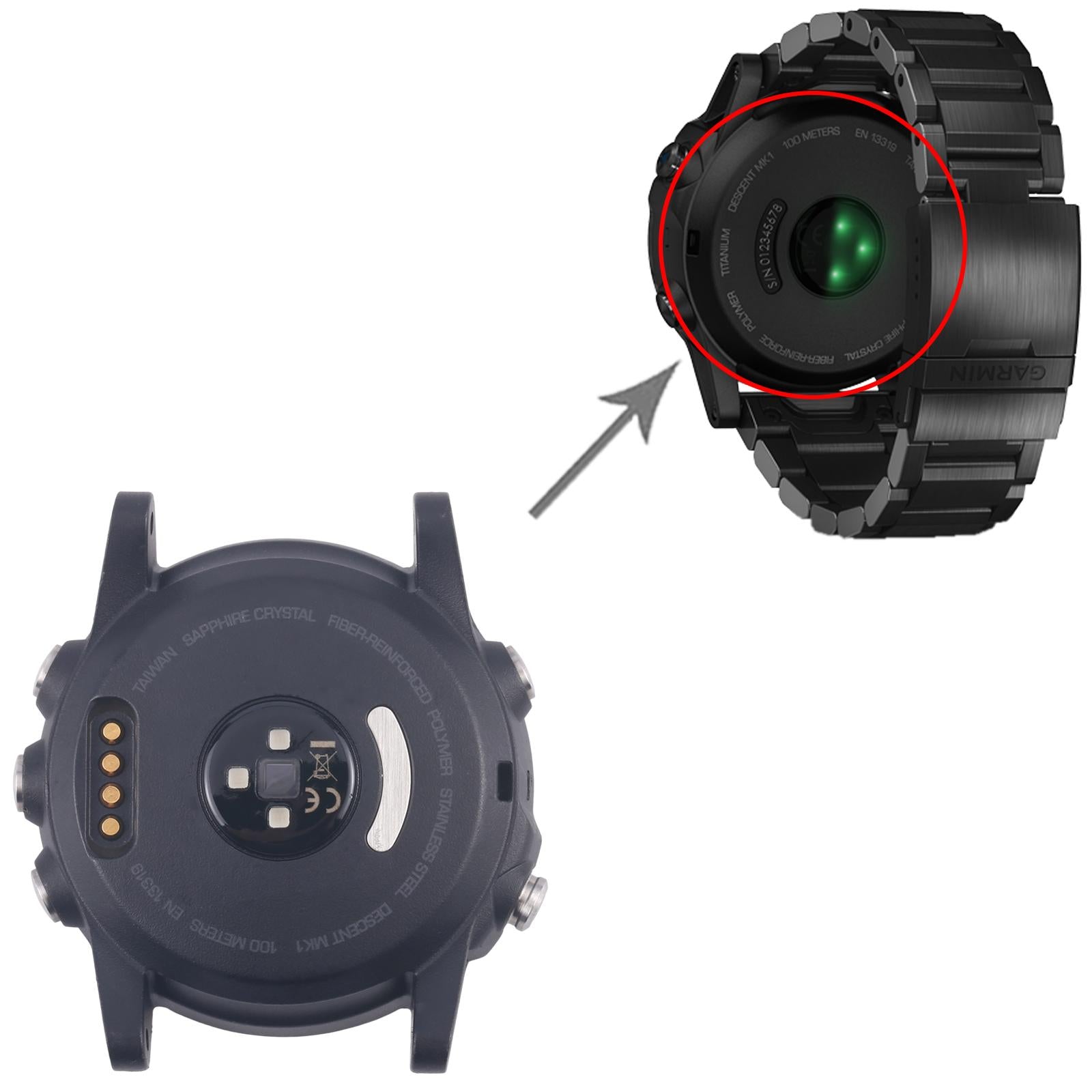 For Garmin Descent Mk1 Disassembled Back Cover