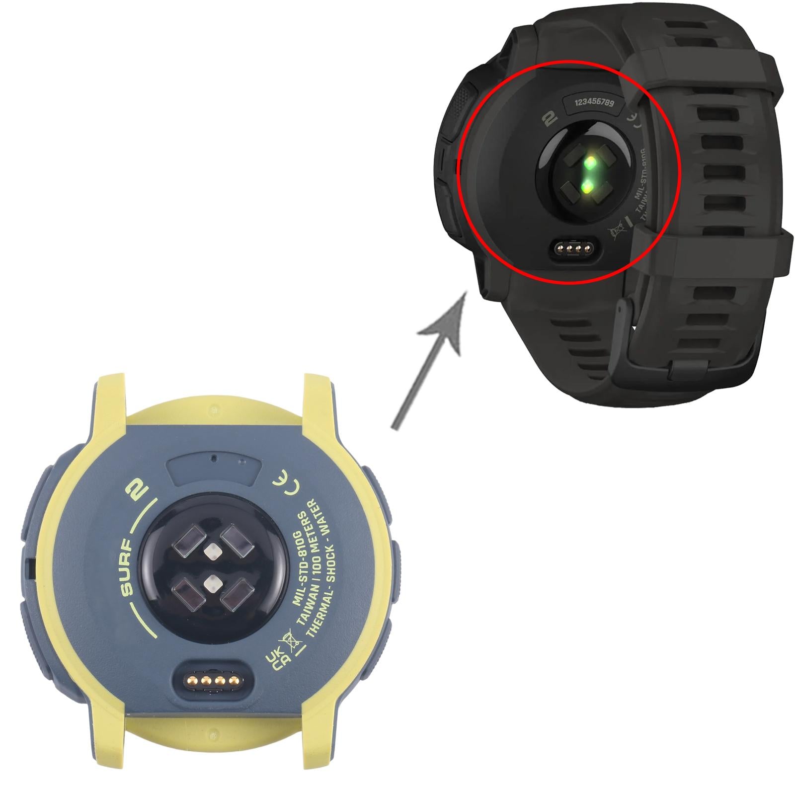 For Garmin Instinct 2 Disassembled Back Cover Blue