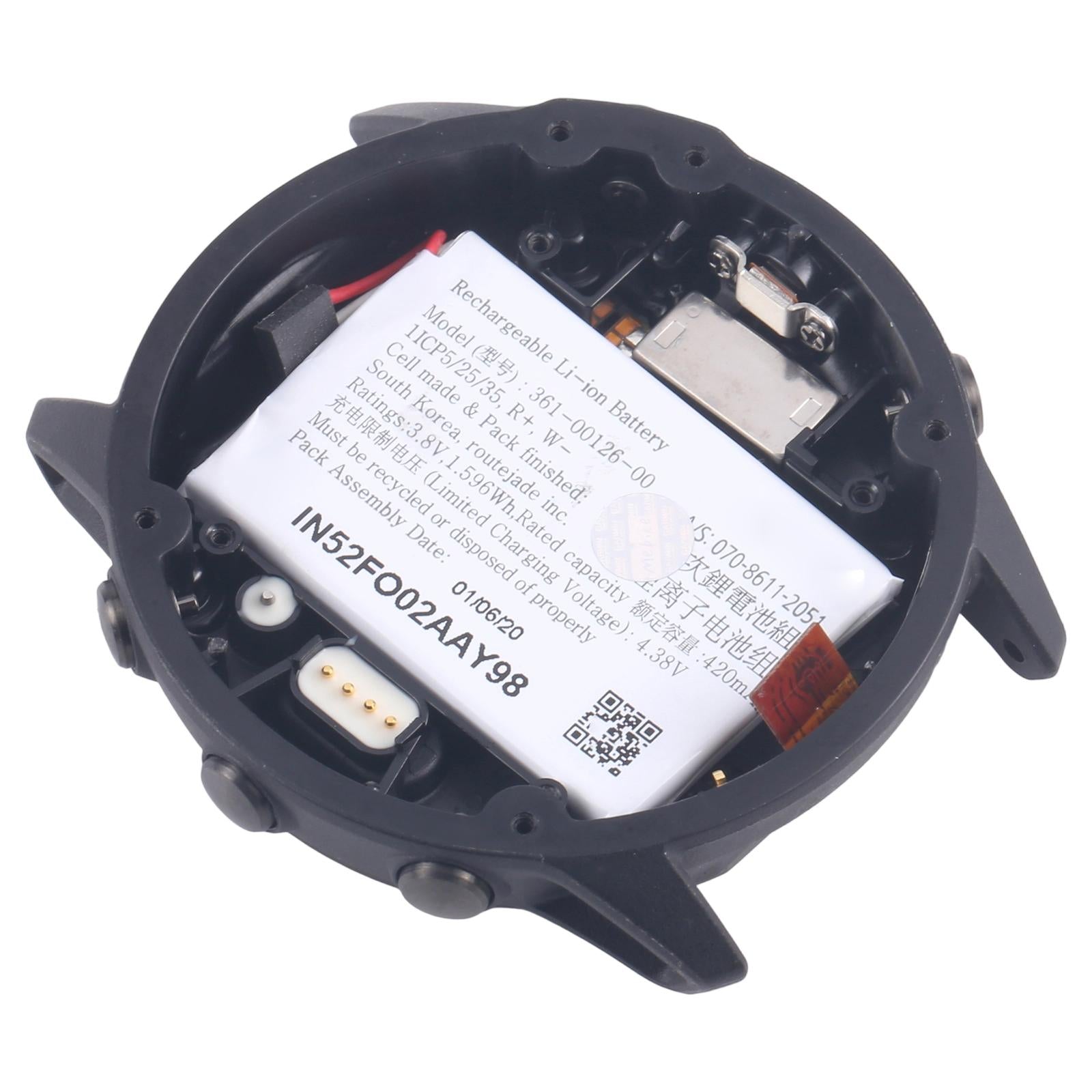 For Garmin Fenix 6x Disassembled Back Cover Black