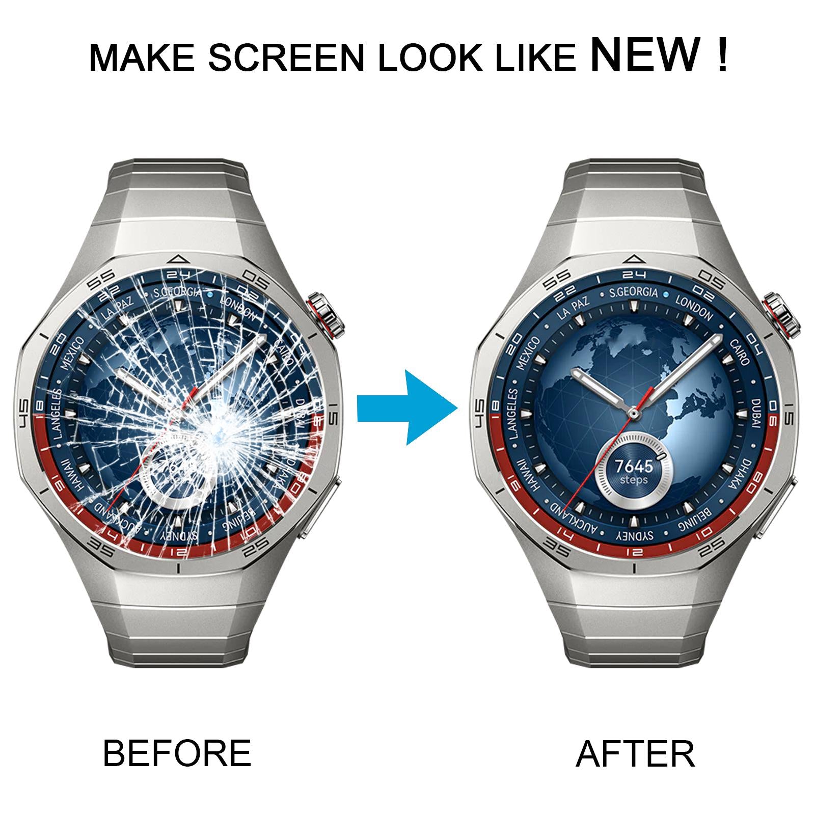 For Huawei Watch GT 5 Pro 46mm Sapphire Material Front Screen Outer Glass Lens  Space Silver