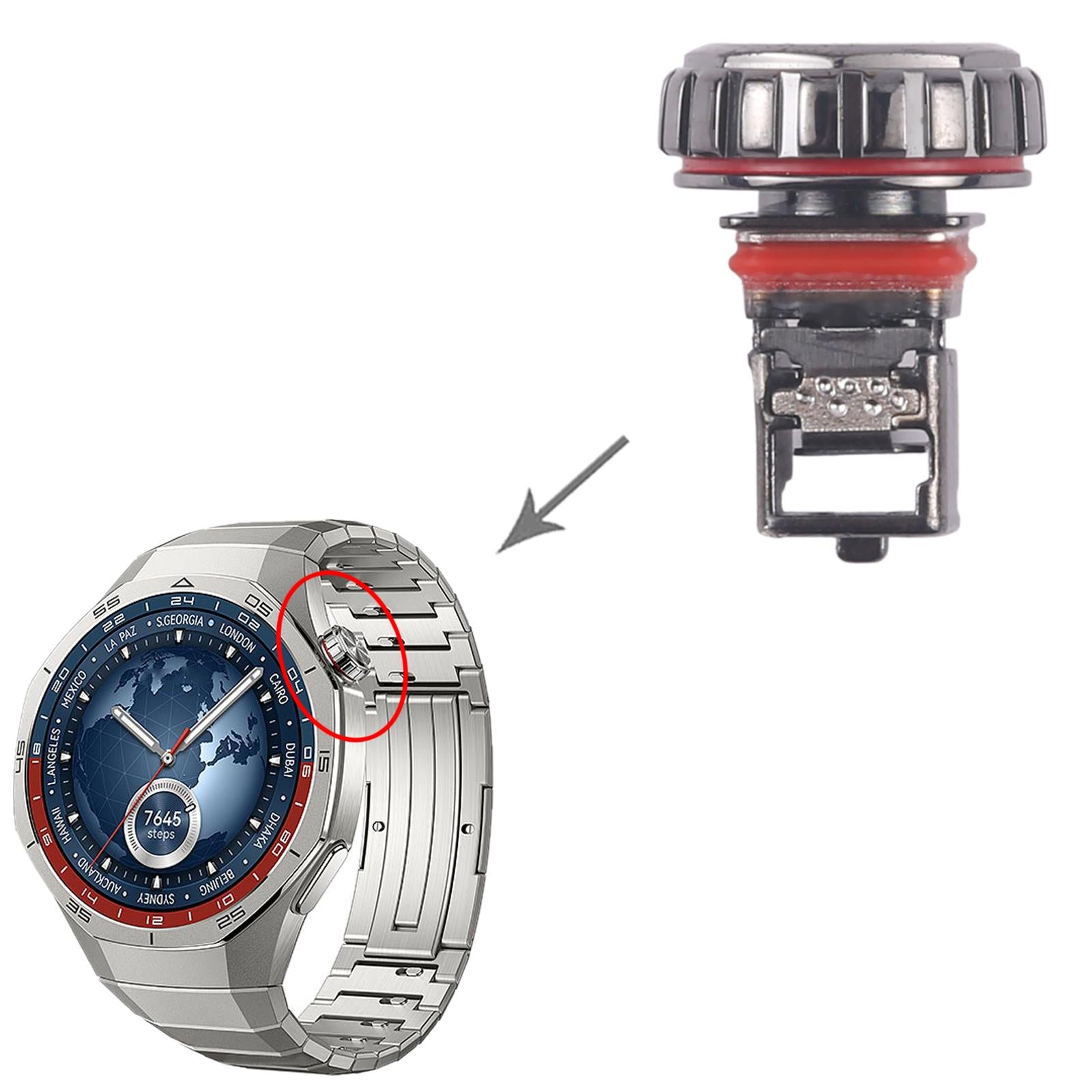 For Huawei Watch GT 5 Pro 46mm Watch Crown Nut  Black