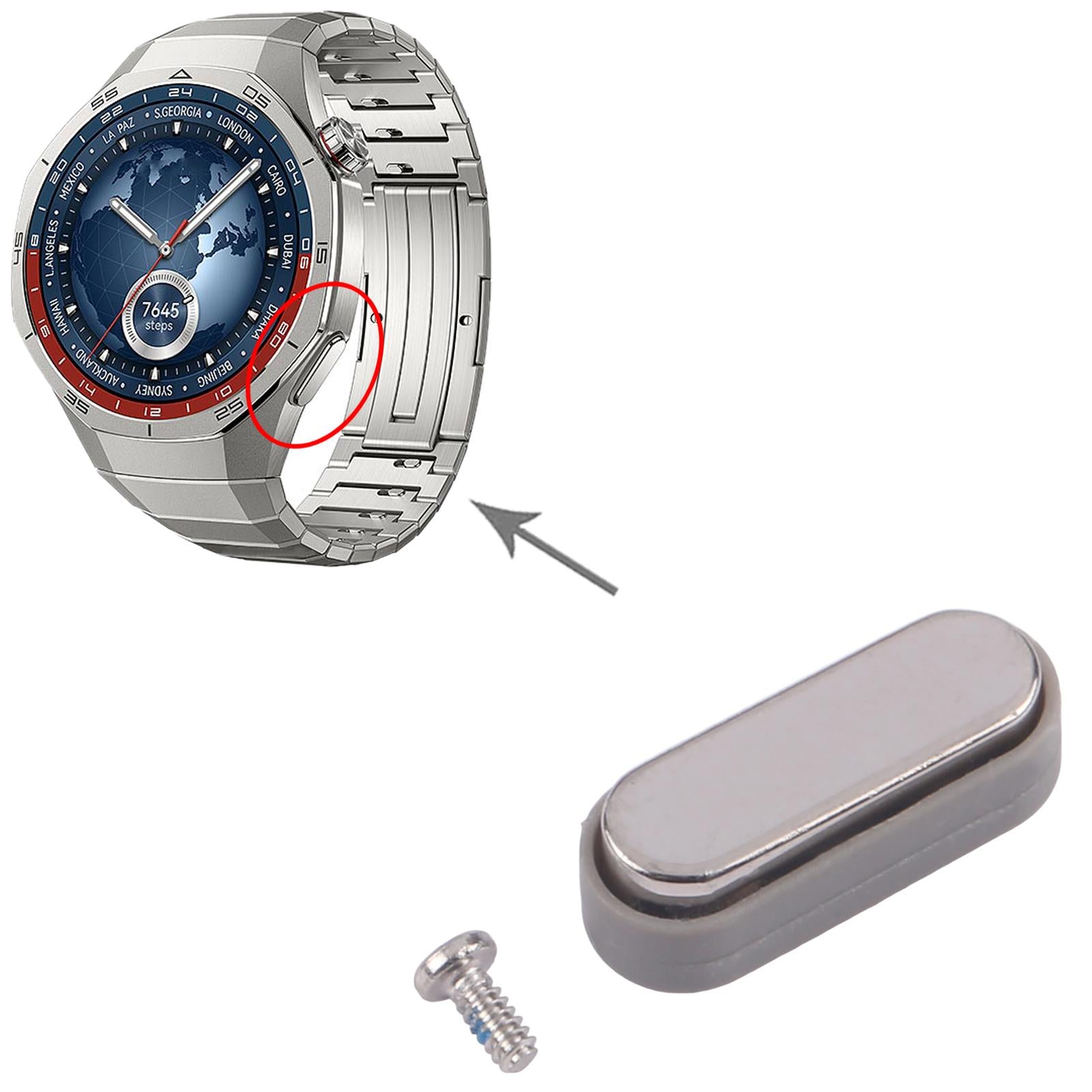For Huawei Watch GT 5 Pro 46mm Watch Power Button  Silver