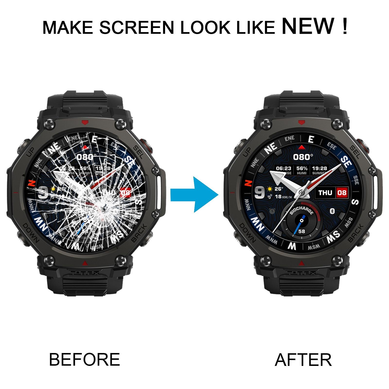 For Amazfit T-Rex 3 LCD Screen with Digitizer Full Assembly